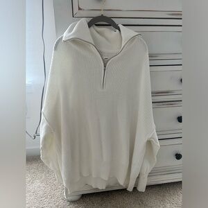Aerie White Ribbed Sweater